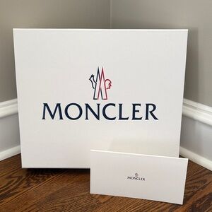 Moncler White Blue Red Empty Gift Box with Magnetic Closure & Receipt Holder